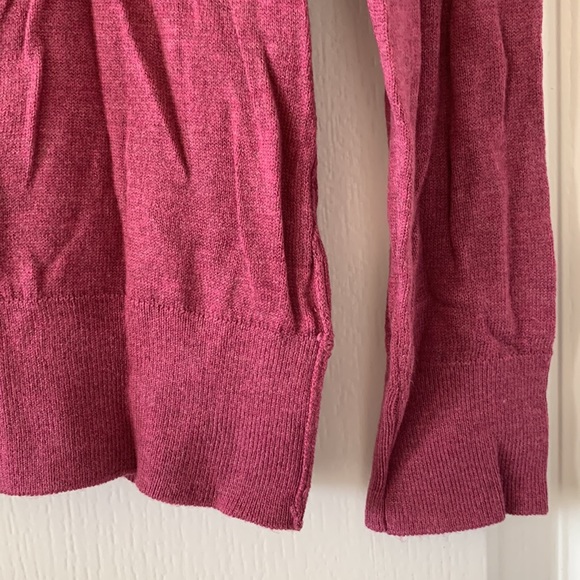 NWT LOFT V-Neck Button Front Long Sleeves Fuchsia Knit Cardigan Sweater Size SP - Picture 14 of 16